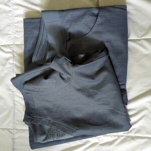 Figs heathered denim xs/p set